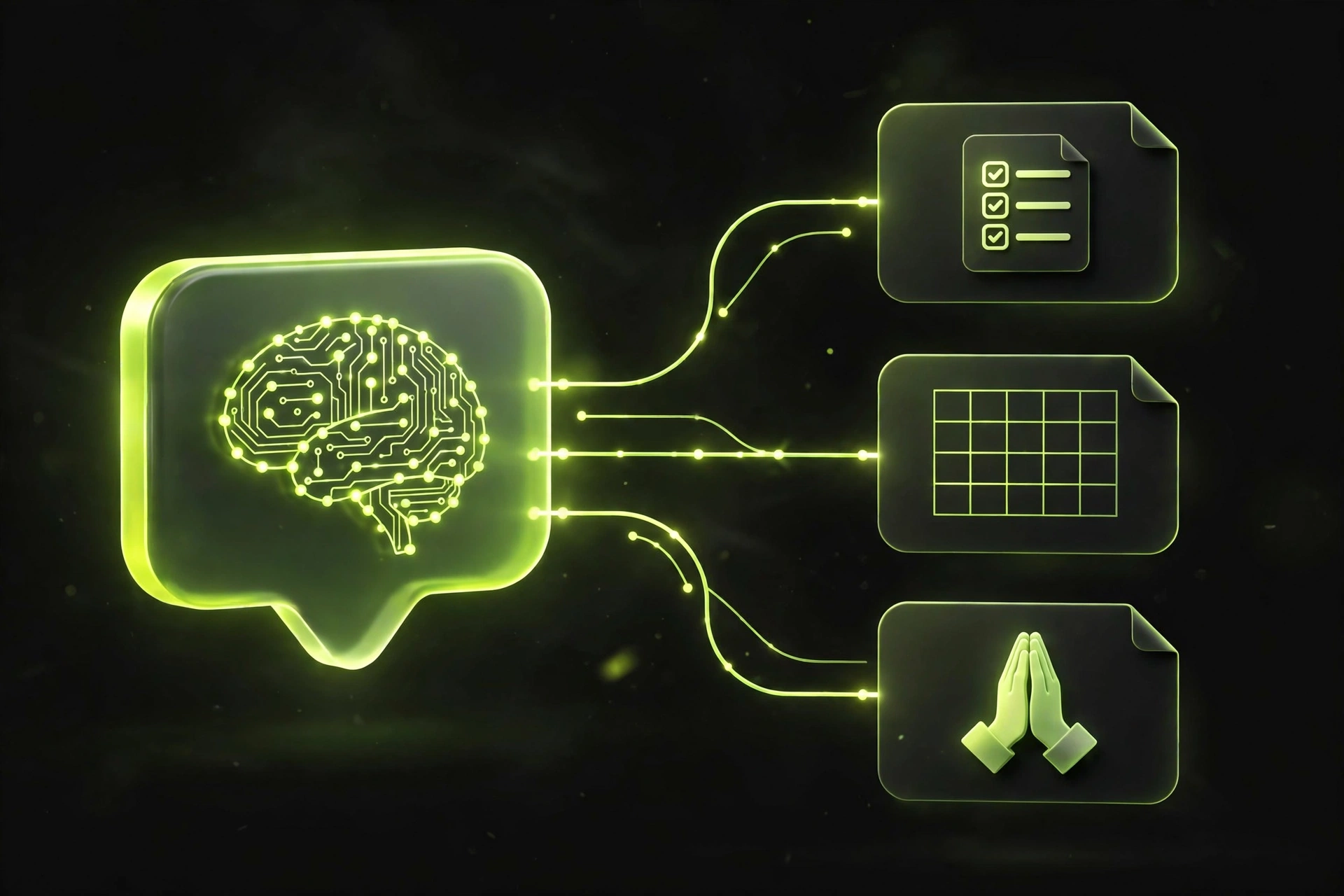 Diagram of how a Powerup gives your AI a persistent brain, your plans, logs, and prayers saved as files that load into every Muse chat